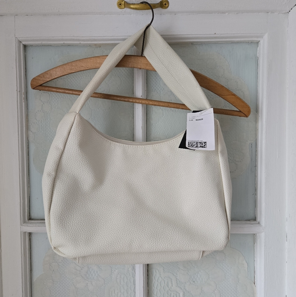 H&M Divided Cream Vegan Leather Shoulder Bag